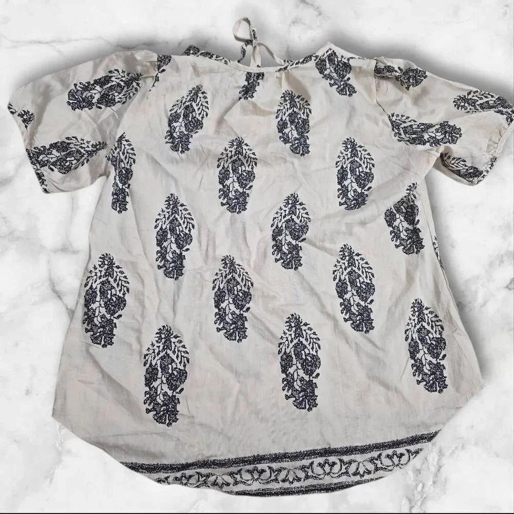 Lomon Boho Short Sleeve Shirt Size Medium